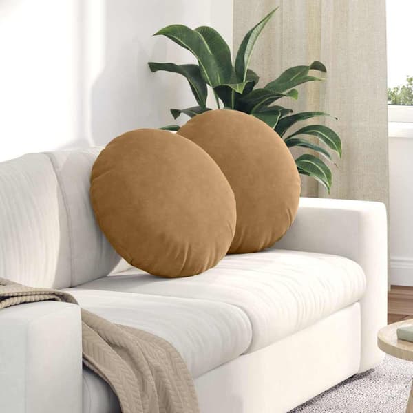 Sittkuddar 2 pcs Brun Ø50 x 19 cm Sammet