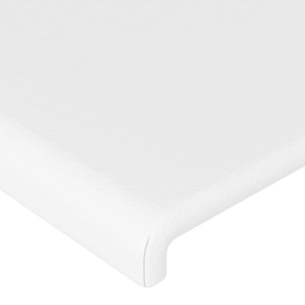 Sänggavel LED vit 103x16x118/128 cm konstläder
