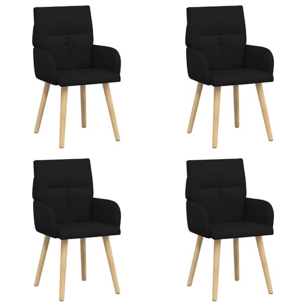 Matstolar 4 pcs Tyg Svart 60 x 56 x 96 cm