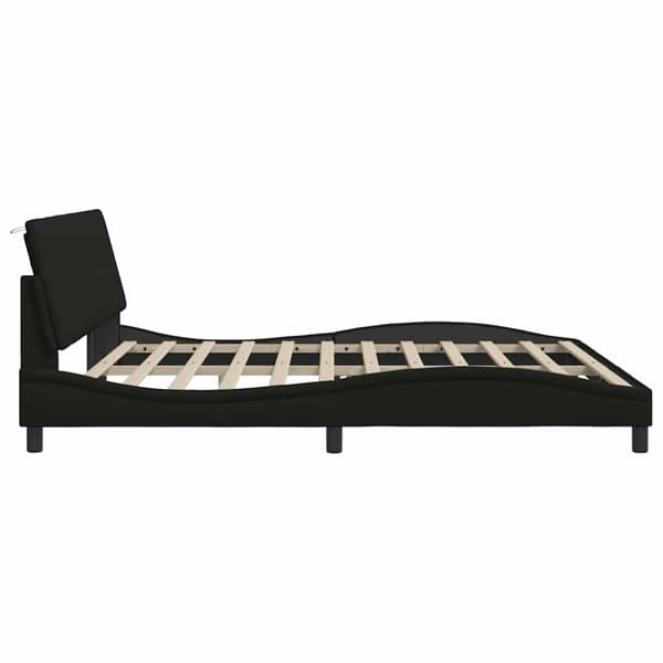 Bed Frame without Mattress "Hanko" Black 200x200 cm Fabric