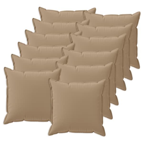 Kuddöverdrag 12 st HOUTEN Taupe 50 x 50 cm Polyester