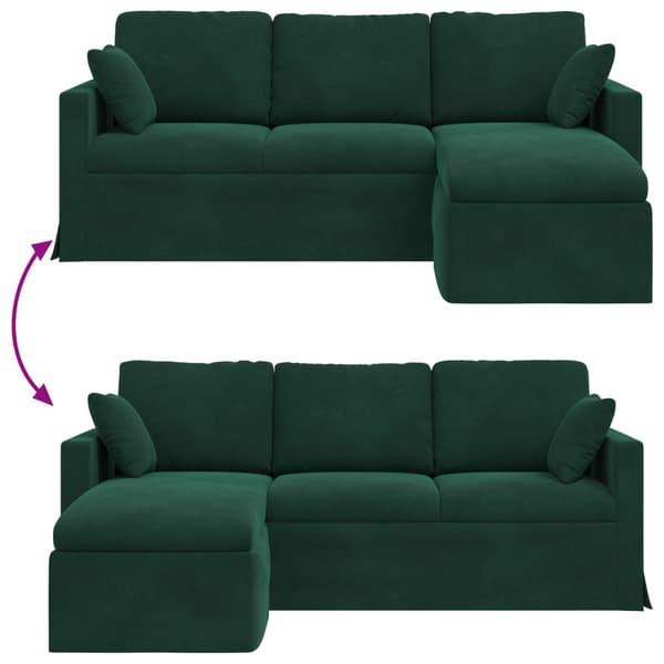 Soffa Mörkgrön 198 x 134 x 80 cm Sammet
