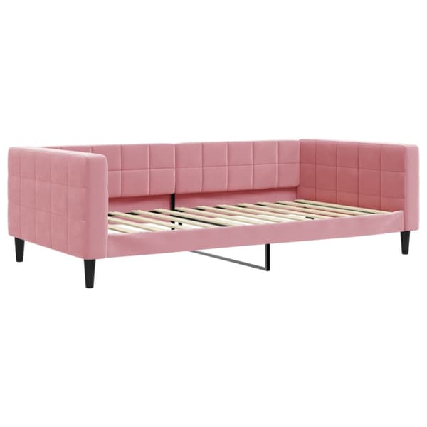 Dagbädd med madrass rosa 100x200 cm sammet