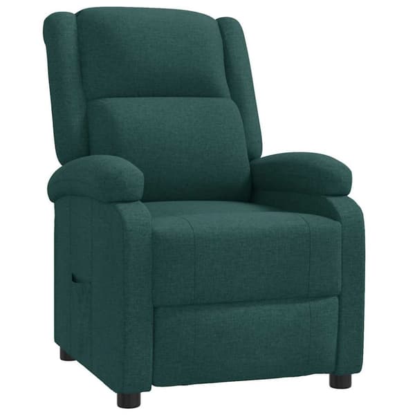 Reclinerfåtölj mörkgrön tyg