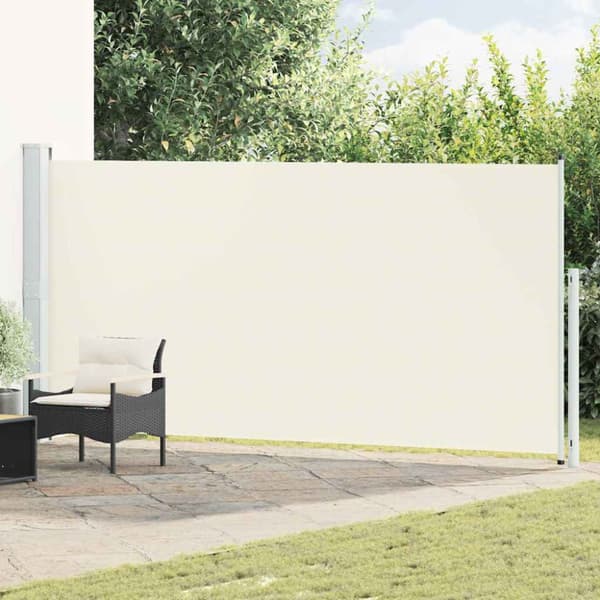 Infällbar sidomarkis 180x500 cm gräddvit