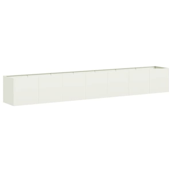 Odlingslåda vit 280x40x40 cm kallvalsat stål