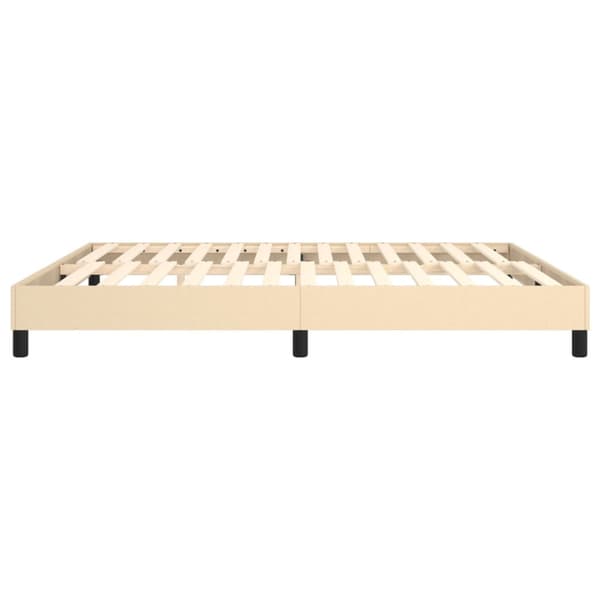 Boxspring-sängram gräddvit 160x200 cm tyg