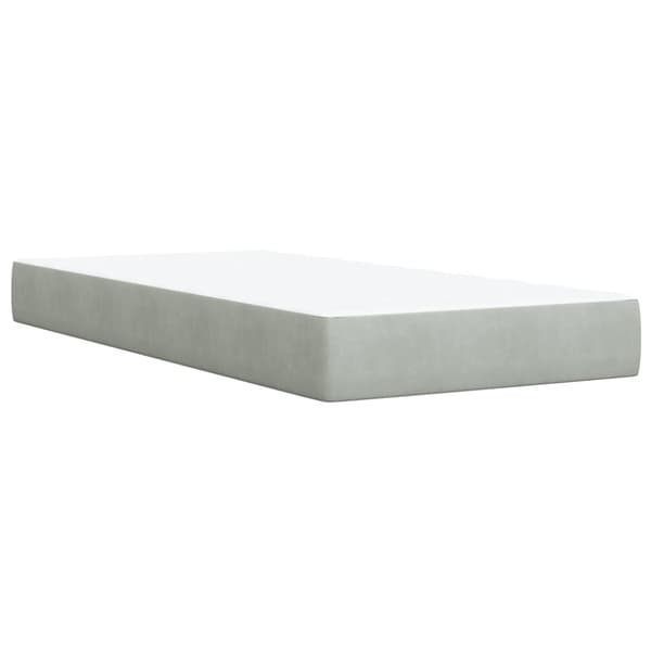 Ramsäng med madrass ljusgrå 100x200 cm sammet