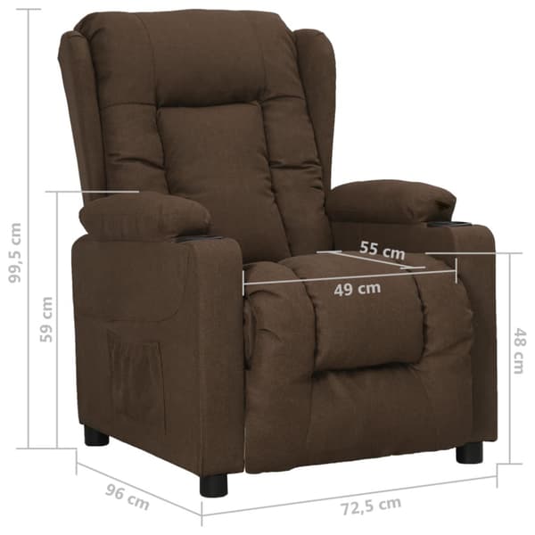 Reclinerfåtölj brun tyg