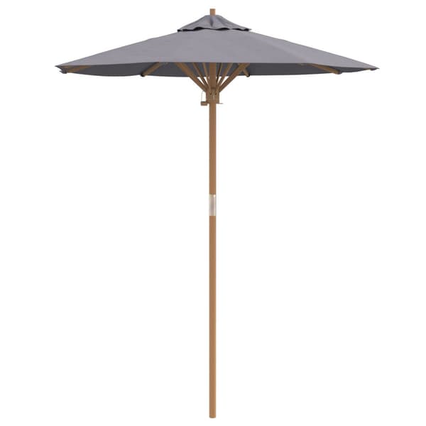 Trädgårdsparasol Mörkgrå Ø 270 x 260 cm Bambu