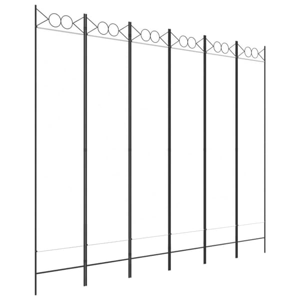 Rumsavdelare 6 paneler vit 240x200 cm tyg