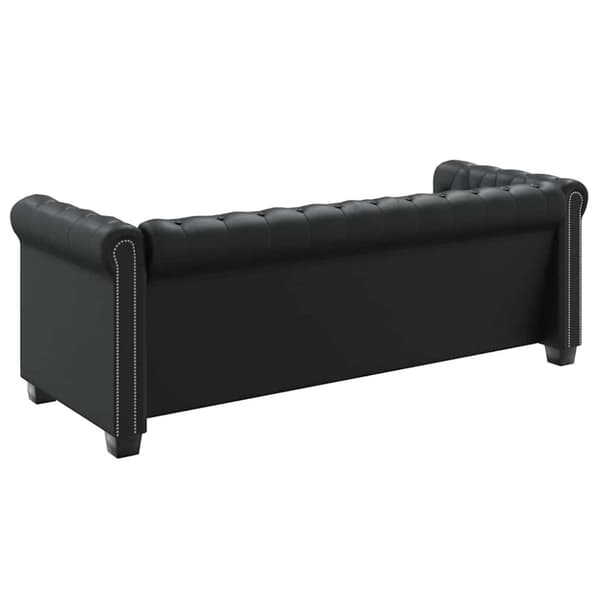 Chesterfield 3-sits konstläder svart
