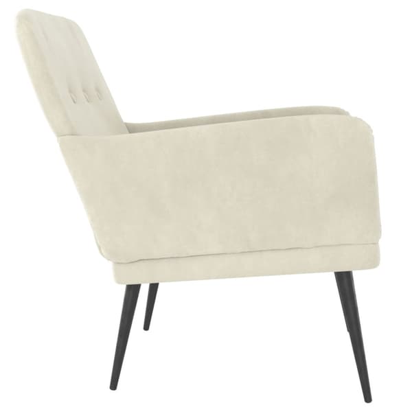 Loungestol gräddvit 62x79x79 cm sammet