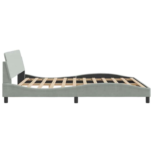 Bed Frame "Dover" Light Grey 183x213 cm Velvet