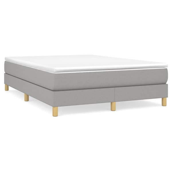 Boxspring-sängram ljusgrå 140x190 cm tyg