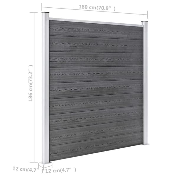 Staketpanel WPC 1737x186 cm grå