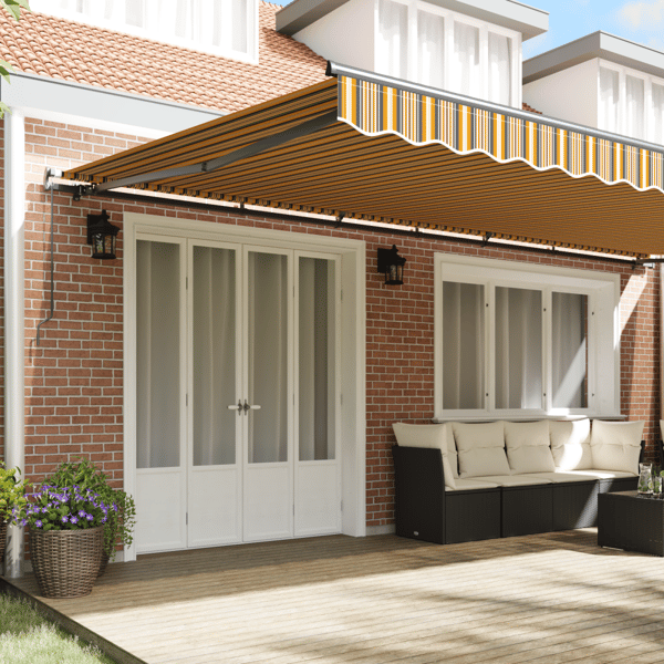 Utfällbar markis Flerfärgsdesign 600 × 350 cm
