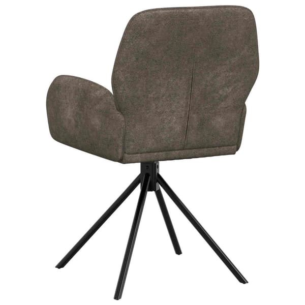 Svängande Matstolar 2 pcs Faux Mockaläder Mörkgrå