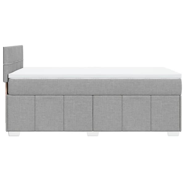 Ramsäng med madrass ljusgrå 80x200 cm tyg