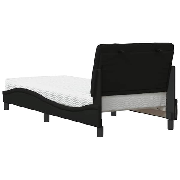 Bed with Mattress Black 90x200 cm Fabric