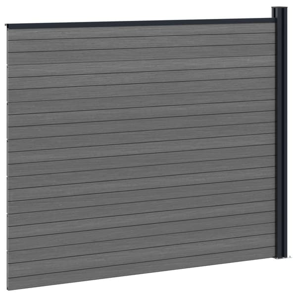 Stängselpanel WPC och aluminium Grå