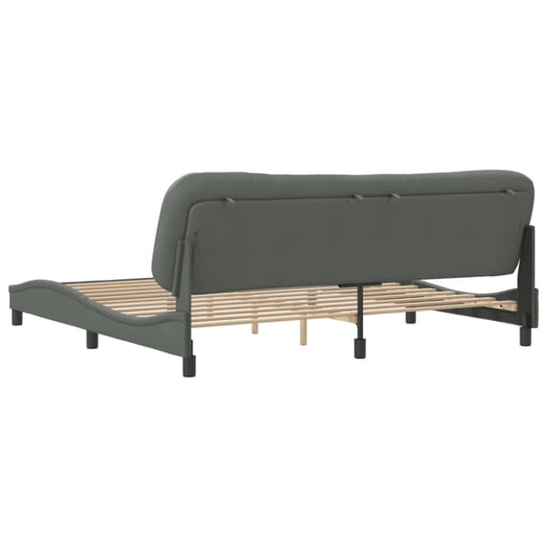 Bed Frame without Mattress "Hvar" Dark Grey 200x200 cm Fabric