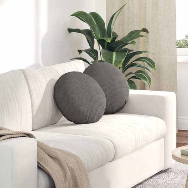 Sittkuddar 2 pcs Ljusgrå Ø 40 cm Kordread tyg