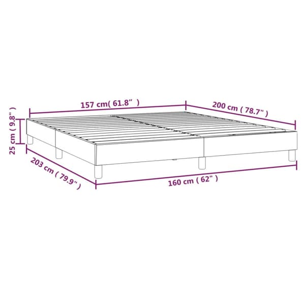 Boxspring-sängram ljusgrå 160x200 cm sammet