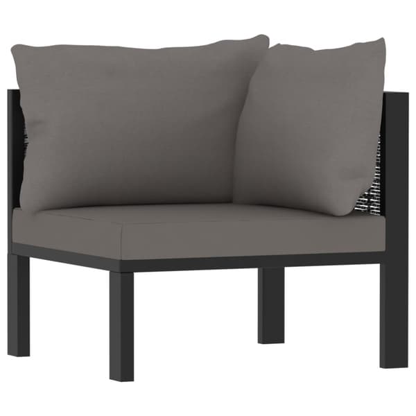 Loungegrupp 7 delar med dynor konstrotting antracit