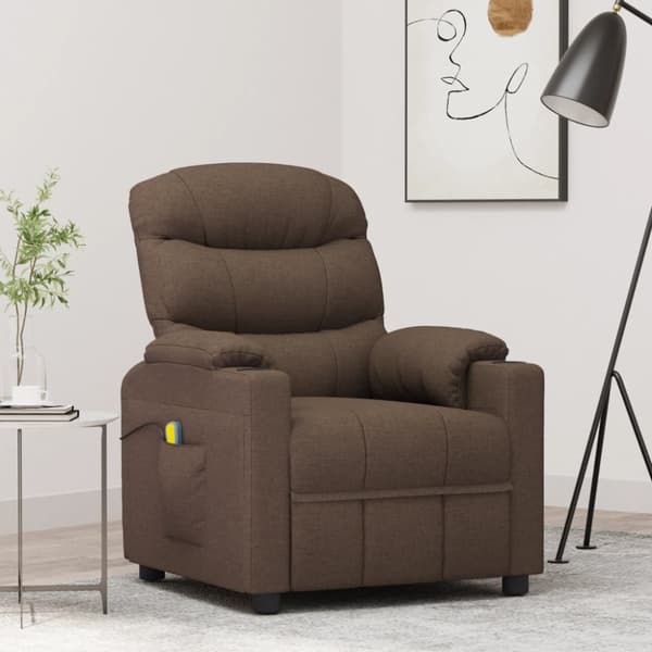 Massagefåtölj brun tyg