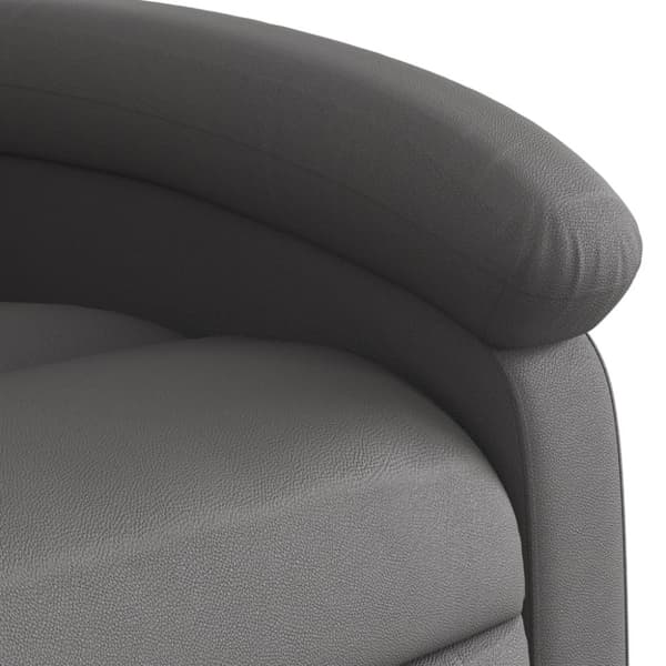 Elektrisk massagefåtölj grå äkta läder