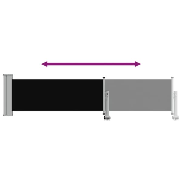 Infällbar sidomarkis 60x300 cm svart