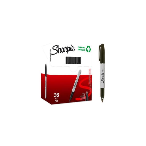 Märkpenna SHARPIE F svart 32+4/fp