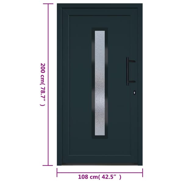 Ytterdörr antracit 108x200 cm PVC