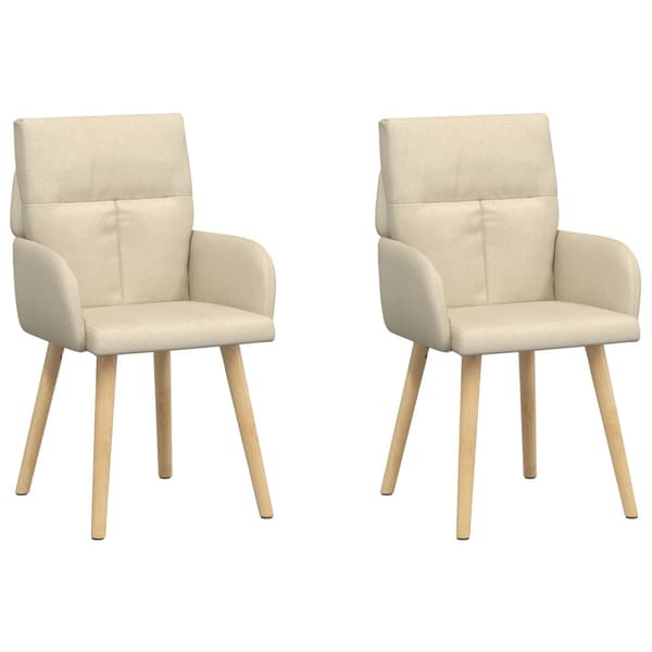 Matstolar 2 pcs Tyg Gräddvit 60 x 56 x 96 cm