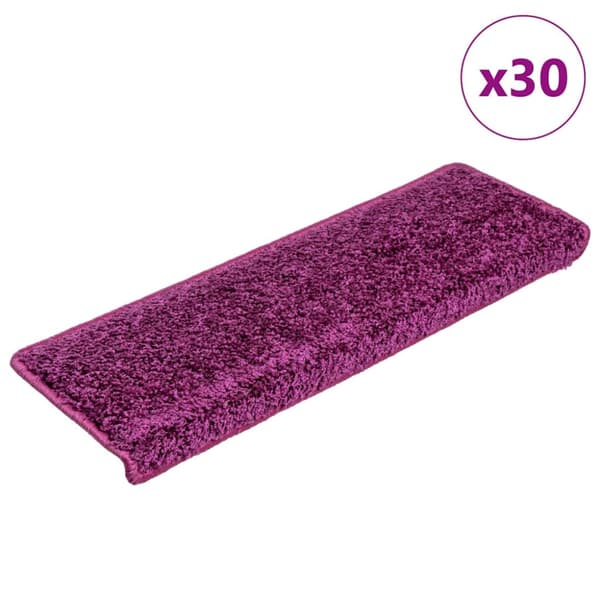Trappmattor 30 st 65x21x4 cm violett rektangulär kant