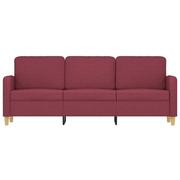 3-sitssoffa vinröd 180 cm tyg