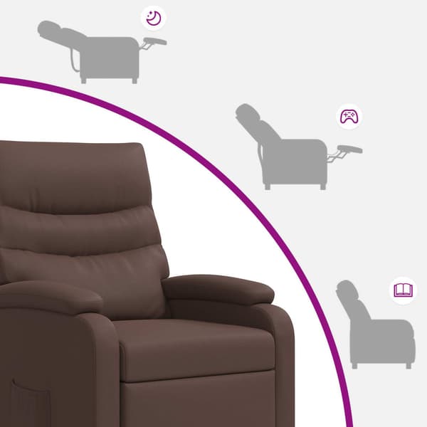 Massagefåtölj Brun Konstläder