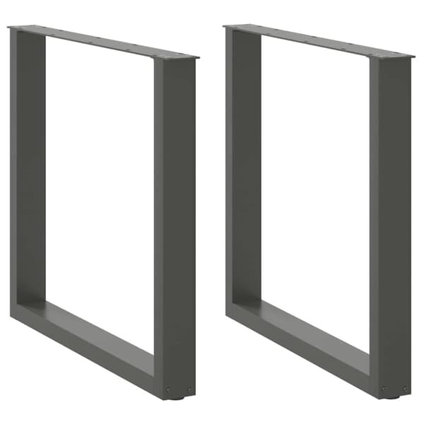 Matbordsben U-formade 2 st antracit 80x(72-73) cm stål