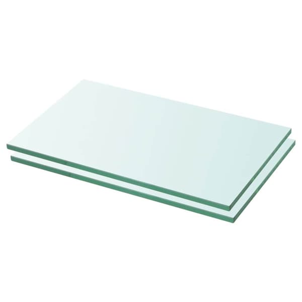 Hyllplan 2 st glas genomskinlig 30x12 cm