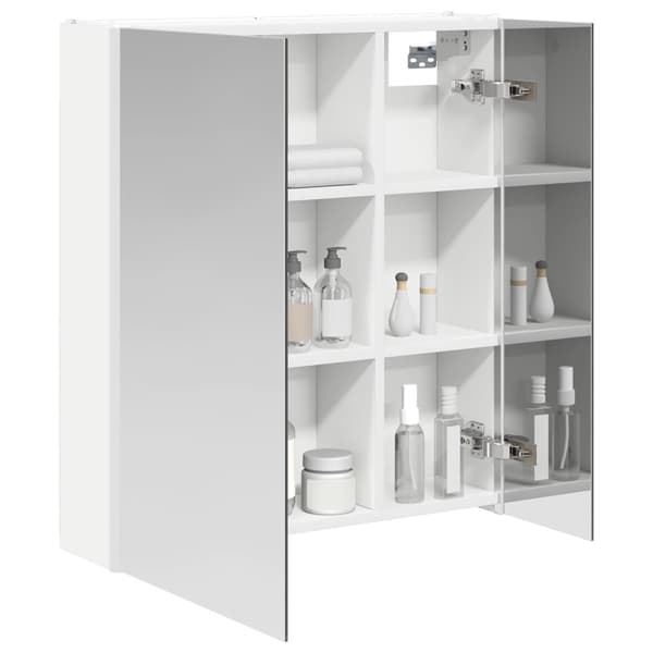 Badrumsspegelskåp Vit 63,5 x 15,5 x 70 cm Konstruerat trä