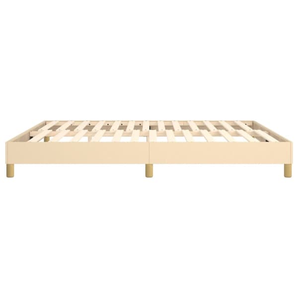 Boxspring-sängram gräddvit 180x200 cm tyg