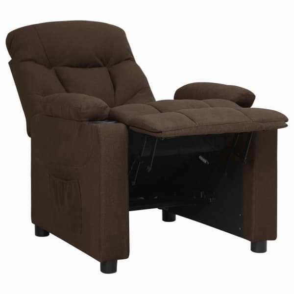 Reclinerfåtölj mörkbrun tyg