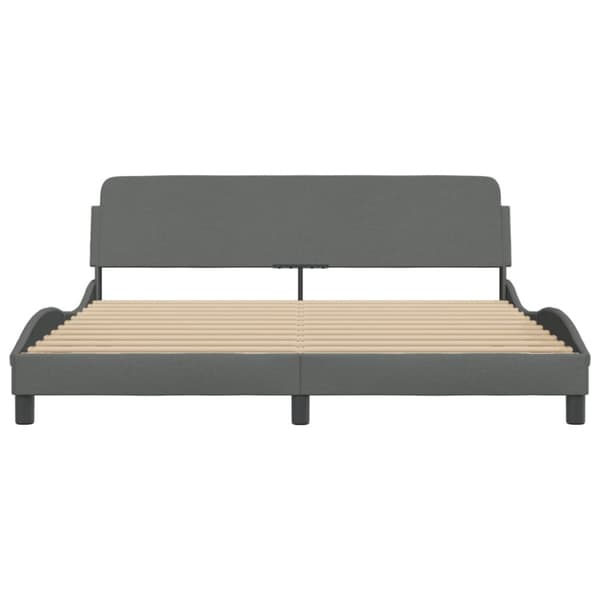 Bed Frame "Dover" Dark Grey 180x200 cm Fabric