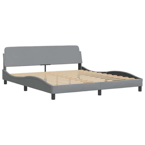 Bed Frame "Dover" Light Grey 183x213 cm Fabric