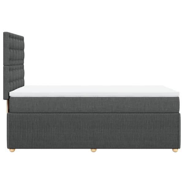 Ramsäng med madrass mörkgrå 90x190 cm tyg