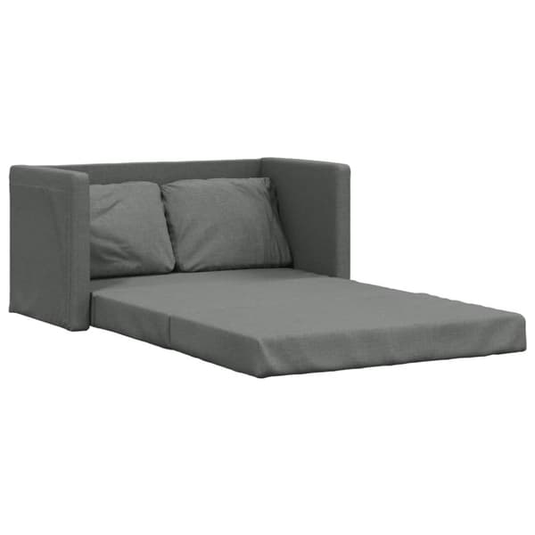 Golvbäddsoffa 2-i-1 mörkgrå 112x174x55 cm tyg