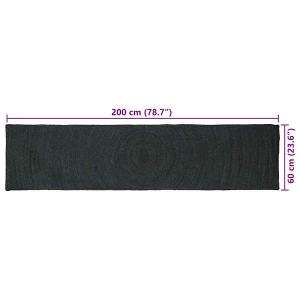 Områdesmattor Rektangulär Mörkgrå 60 x 200 cm Jute