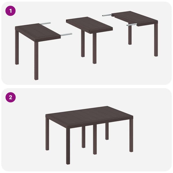 Trädgårdsmöbelset 5 pcs Brun Polt rotting