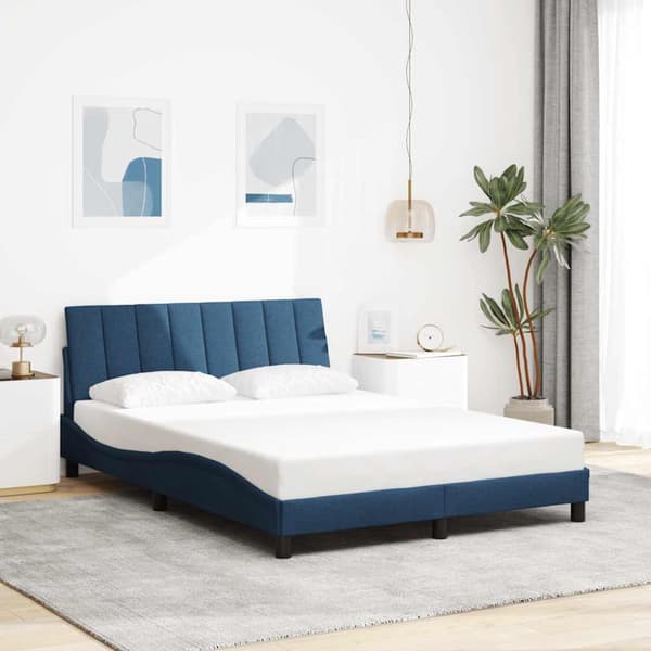 Bed Frame without Mattress "Hanko" Blue 120x200 cm Fabric